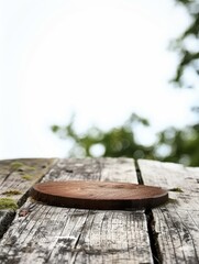 Wooden slice on table