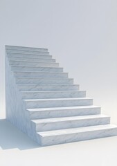 White Marble Staircase with Minimalist Design