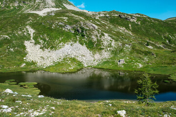 Panorama sul Lago al Pass di Passit, San Bernardino, Valle Mesolcina, Canton Grigioni, Svizzera
