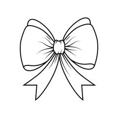 Contour drawing of a bow. Coloring book