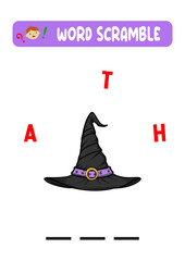 The Witch's Hat: A Word Scramble Game for Kids.The black hat