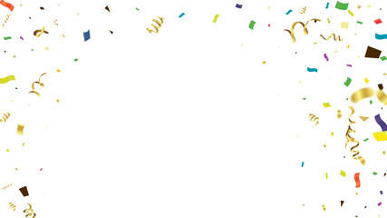 Color Confetti Isolated On White Background. Celebrate Vector Illustration