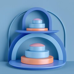 Abstract Blue and Pink Geometric Shapes Background