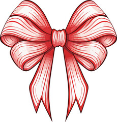 Red and White Decorative Bow
