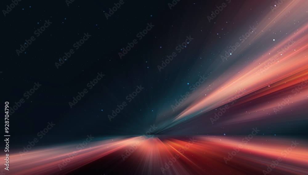 Wall mural abstraction with rays and neon. futuristic empty stage.