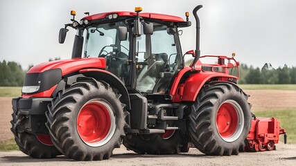 Obraz premium red tractor