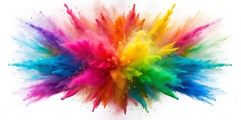 Obraz premium Rainbow Explosion of Color Powder, Color, Explosion, Abstract, Powder
