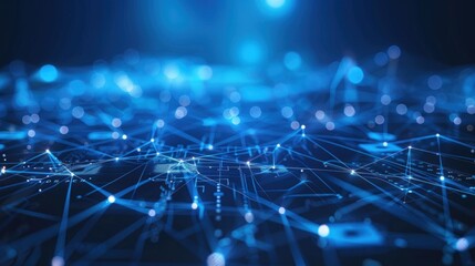 Obraz premium Abstract Digital Network with Glowing Connections