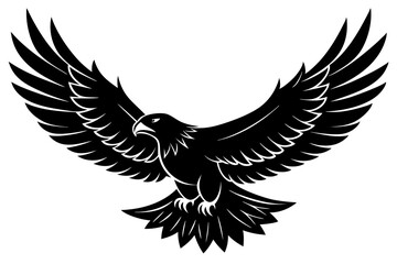 Flynig Eagle silhouette on white background