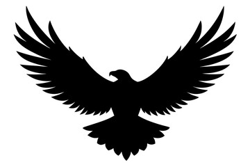 Flynig Eagle silhouette on white background