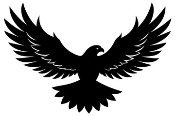 Obraz premium Flynig Eagle silhouette on white background