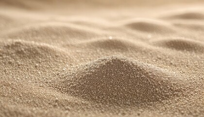 A close-up revealing the delicate texture and subtle light of beach sand.  The image evokes feelings of warmth, tranquility, and summer relaxation.