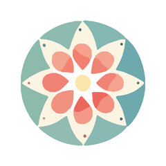 Handcrafted Mandal PNG, watercolor Mandala. Delicate watercolor flower mandala, Floral Watercolor Mandala Clipart, watercolor illustration of Muslim mandala Ramadan concept.