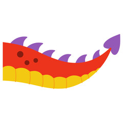 Obraz premium Dragon tail costume vector cartoon illustration isolated on a white background.