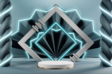 photo the best-hyper realistic-vibrant-podium-abstract background image-wallpaper 