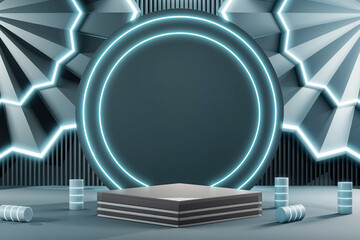 photo the best-hyper realistic-vibrant-podium-abstract background image-wallpaper 