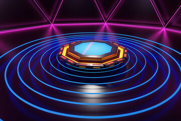 photo the best-hyper realistic-vibrant-podium-abstract background image-wallpaper 