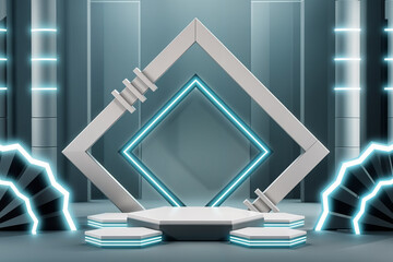 photo the best-hyper realistic-vibrant-podium-abstract background image-wallpaper 