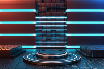 photo the best-hyper realistic-vibrant-podium-abstract background image-wallpaper 