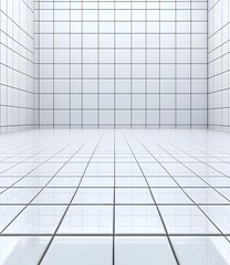 Obraz premium White Tile Room Background Design