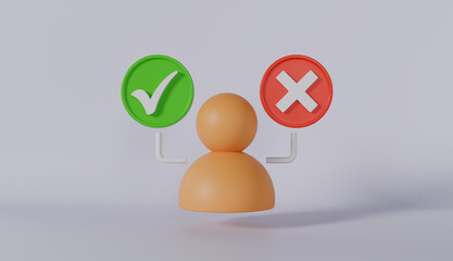 icon of person with ribbon, isolated on white background, ideal for web design, social media, and business concept illustration