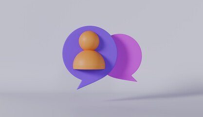 3D illustration of an person with a ribbon, symbolizing communication and social interaction