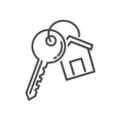 Keychain with key ring and a pendant house  locket.