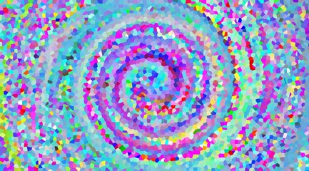 A colorful spiral with many different colors. The colors are bright and vibrant, creating a sense of energy and excitement. The spiral appears to be abstract, with no clear shape or form