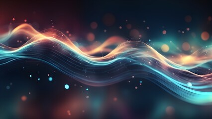 Fototapeta premium A colorful wave with a lot of dots and sparkles