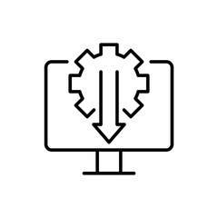 Obraz premium Software development outline icons, minimalist vector illustration ,simple transparent graphic element .Isolated on white background