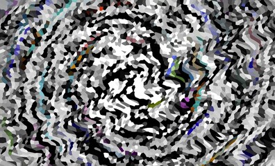 A blurry image of a spiral with a lot of different colors. The image is abstract and has a sense of chaos and confusion