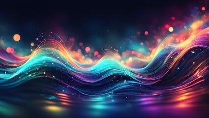 Fototapeta premium A colorful wave with a lot of sparkles