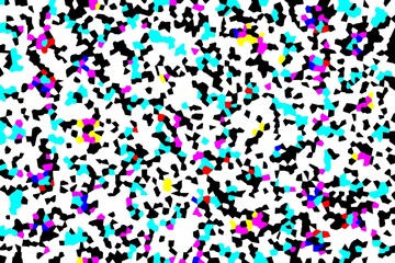 A colorful and abstract pattern with a lot of different colors. The colors are bright and bold, and the pattern is very busy. The image has a lot of different shapes and sizes