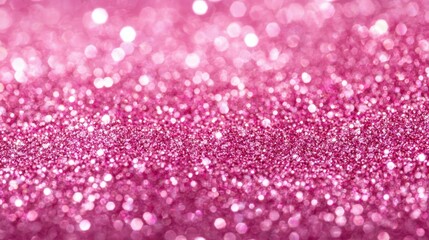 A shimmering pink glitter background creating a vibrant and festive atmosphere.