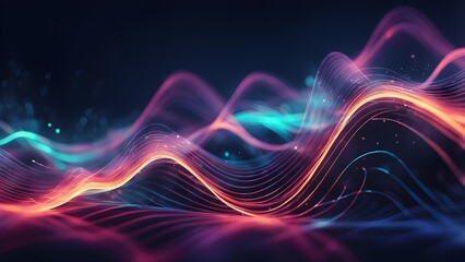 Fototapeta premium A colorful wave pattern with a blue and green stripe