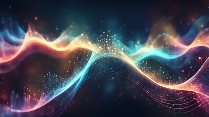 Fototapeta premium A colorful wave of light with a blue and red section