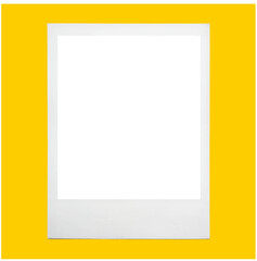 Instant Photo frame with yellow background. Vector graphic file. isolated. Transparent