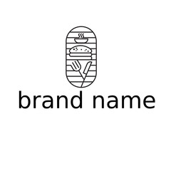 Minimalist line art restaurant logo design, perfect for modern branding.