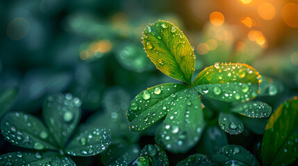 A close up of a leaf with water droplets on it
