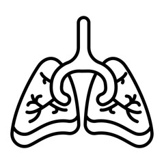 Lungs line icon