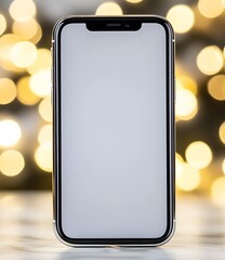 Smartphone Screen Mockup with Blurred Lights Background