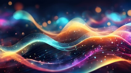 Obraz premium A colorful wave with a lot of sparkles