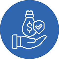 Secure Payment line circle icon