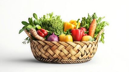Organic fresh fruits and vegetables, 3D illustration, Healthy and natural