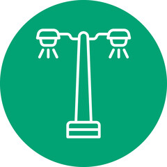 Street Lamp line circle icon