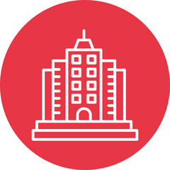 Apartment Building line circle icon