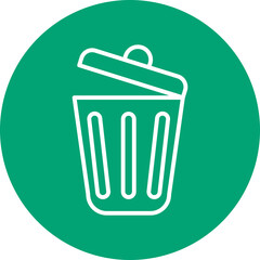 Recycling Bin line circle icon