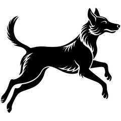 A dog jump silhouette vector