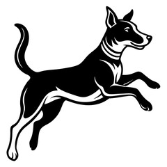 A dog jump silhouette vector