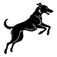 A dog jump silhouette vector